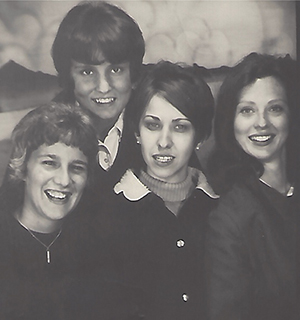 Mimi Bogard (far right) is pictured at the 1970 Circleville Pumpkin Festival with Ohio University friends (from left) Joanne (Bunny) Bradley, Barb Lehman and Annie Tolnai.