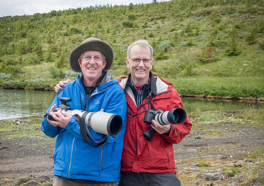 Patrick McCabe, AB ’71, is pictured with his brother, Daniel, on a photo trip to Iceland.