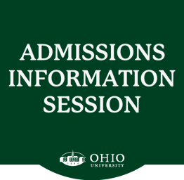 sign with "Admissions Information Session" and OHIO Logo