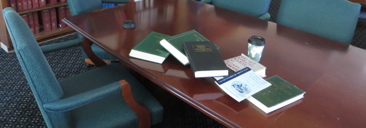 Table with books on them