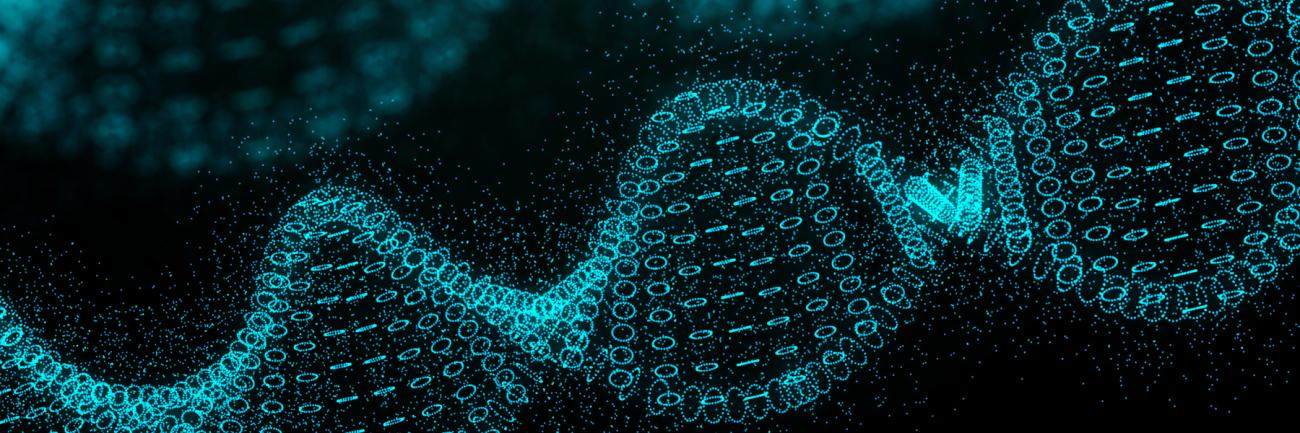 Genomics graphic of dna strands