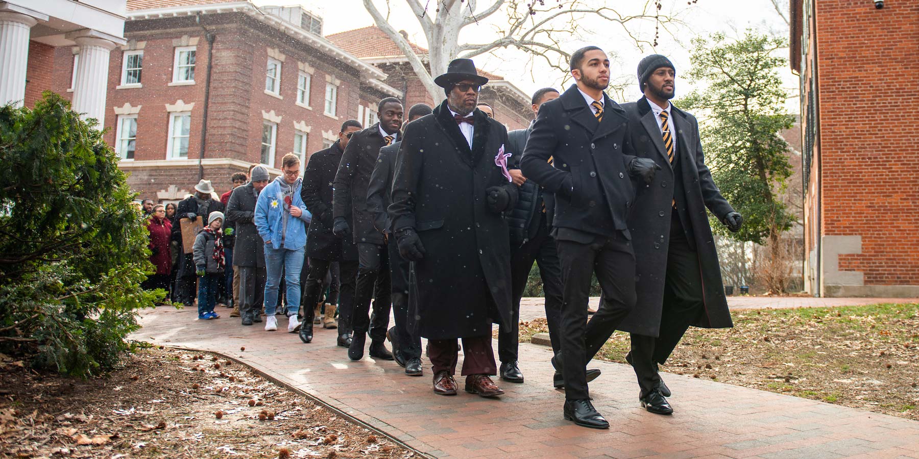 MLK Jr Silent March on the campus of College Green.