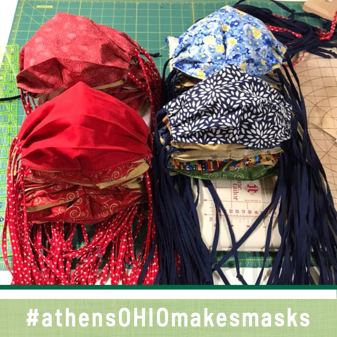 Masks on a table