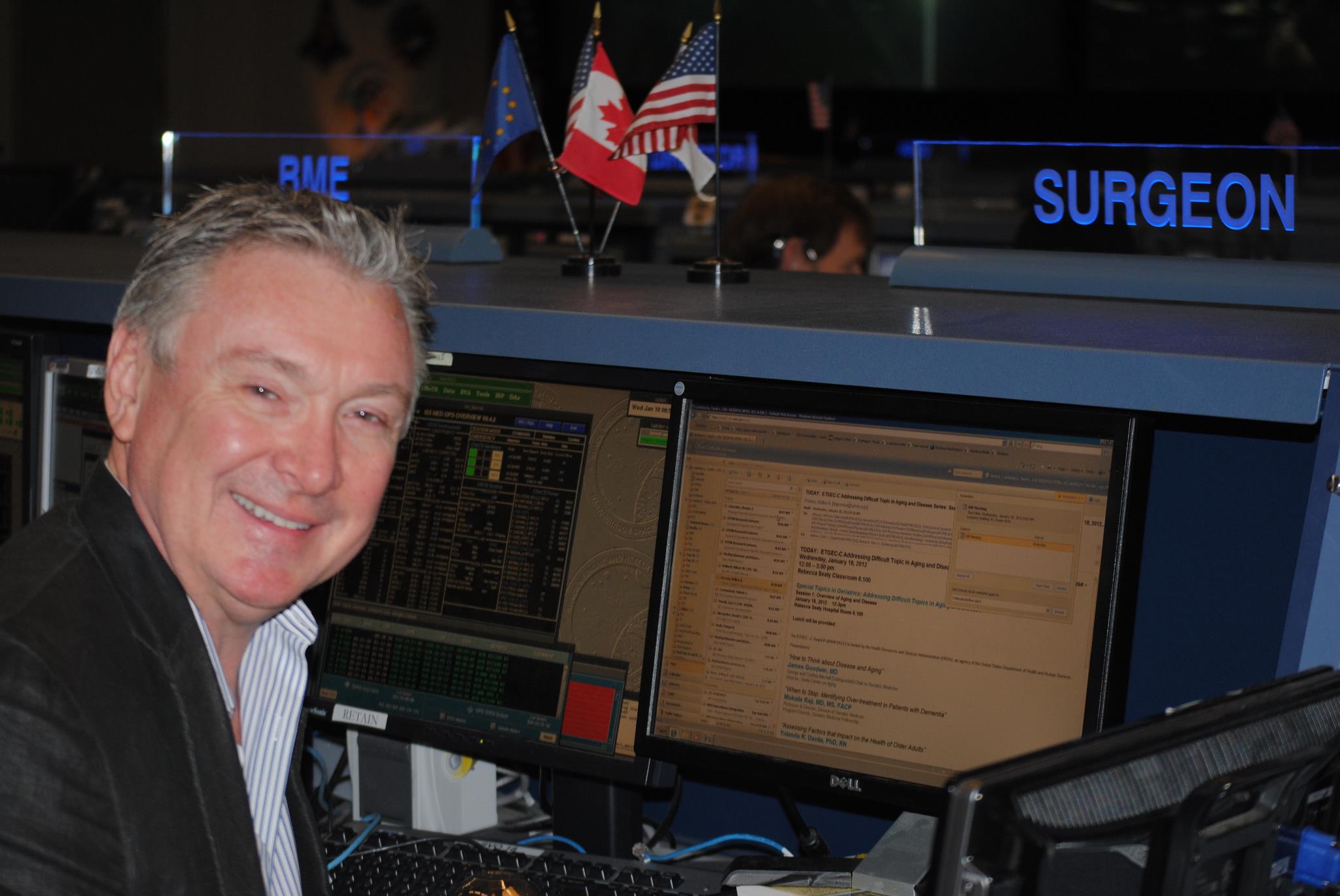 Dr. Moomaw at mission control