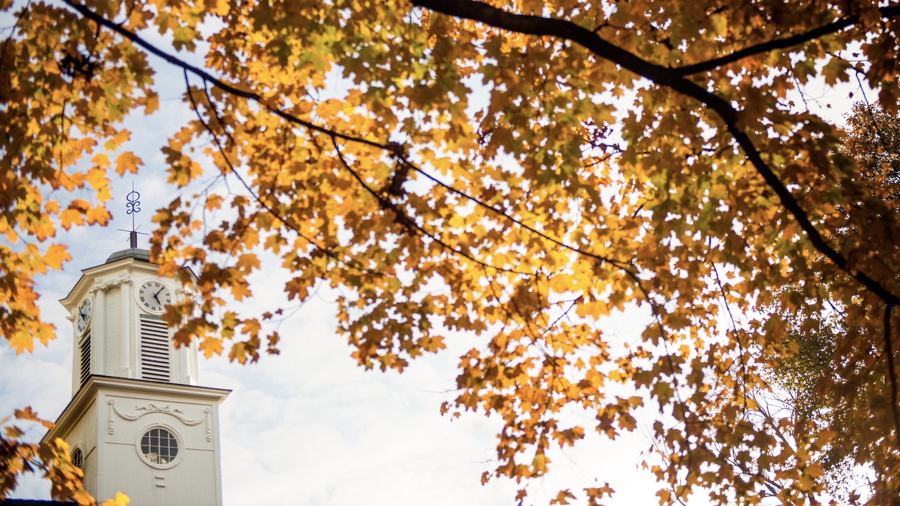 Clock tower in autumn