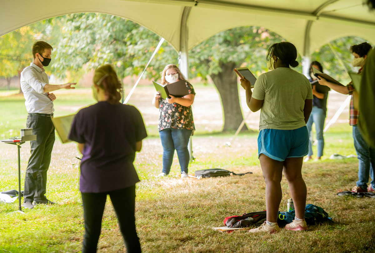 CoFA tent for music rehearsal