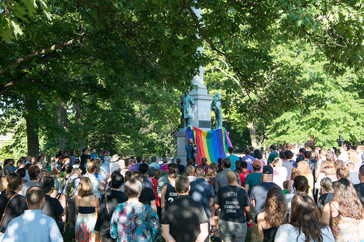 a vigil on College Green