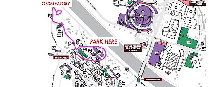 A map for parking at The Ridges