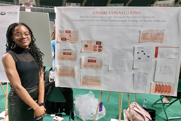 Diamond Brooks is shown at the Student Research and Creative Activity Expo