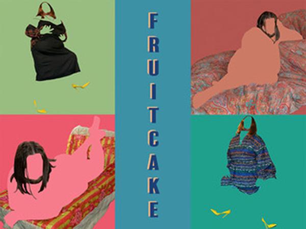 Artwork with text that reads "fruitcake"