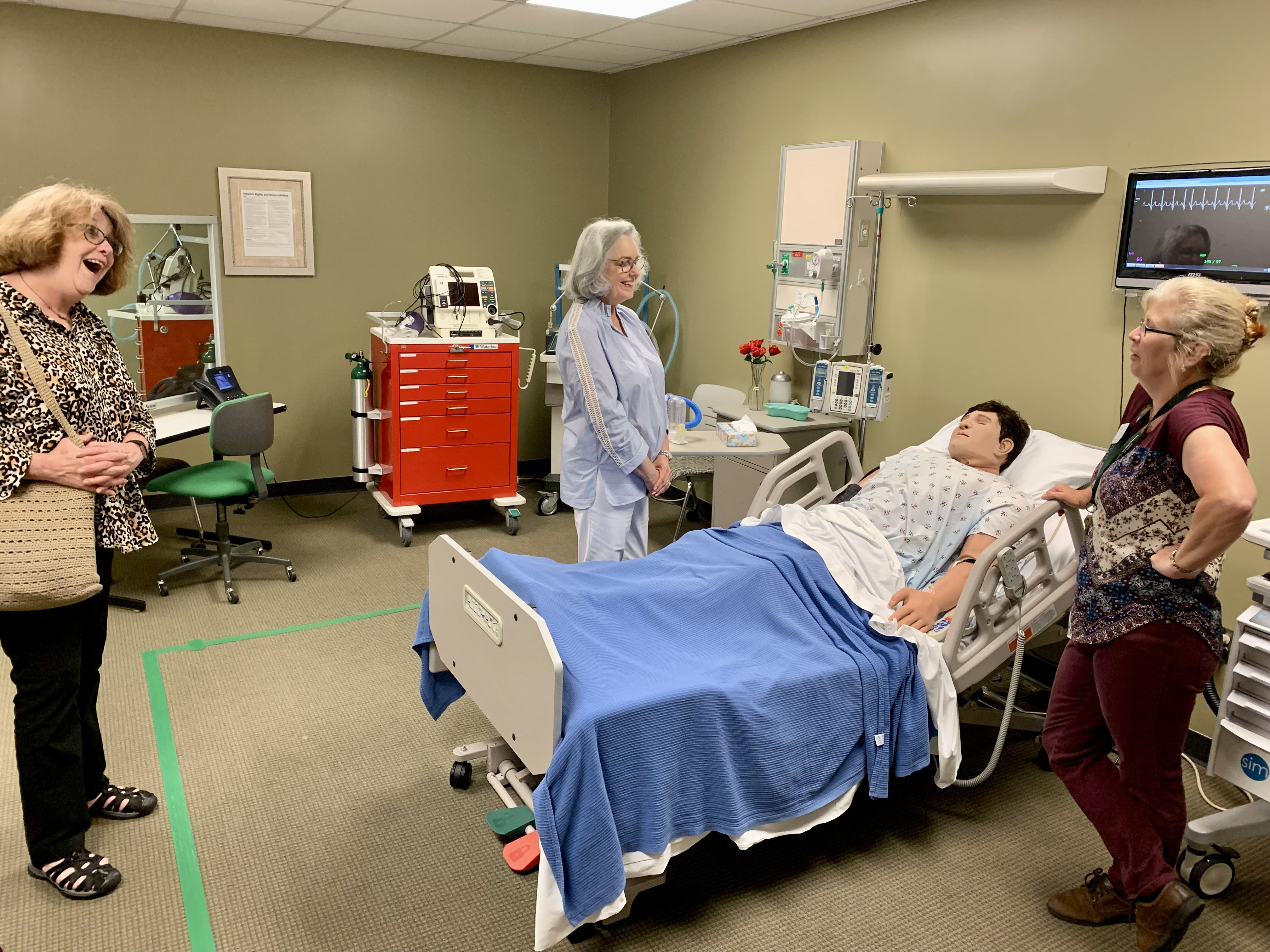 Straker Foundation staff review the nursing lab in Zanesville.