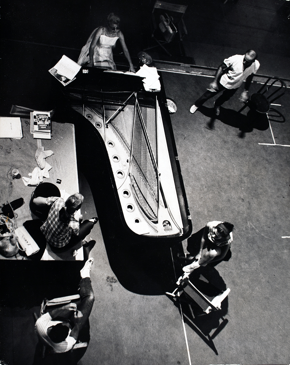 Betty Walberg with Jerome Robbins at a West Side Story rehearsal in New York City