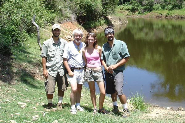 Damian Nance with graduate students Kyle Shalek (left), Kathryn Grodzicki (now MacWilliam) and Hector Hinojosa-Prieto in southern Mexico in 2005.