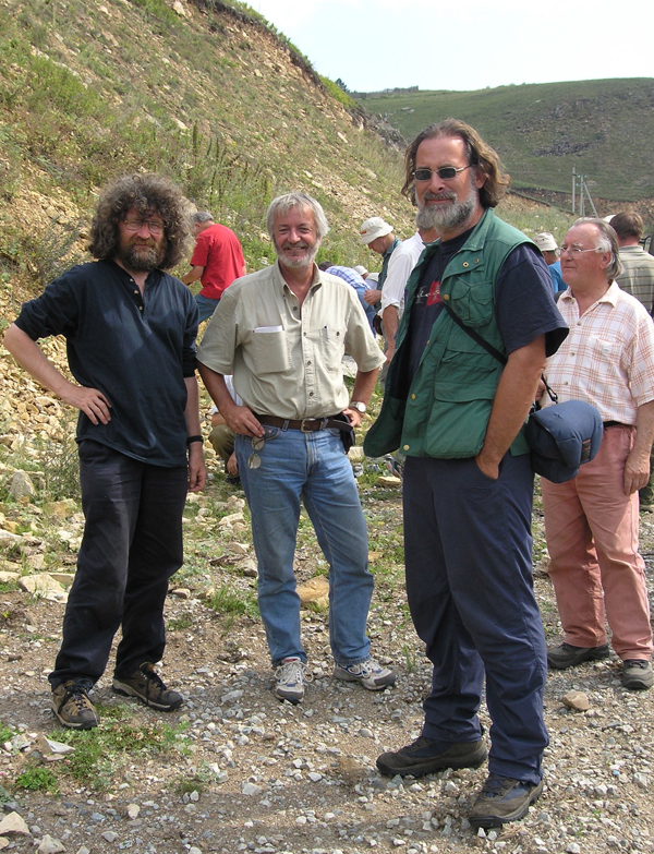Damian Nance with colleagues (left to right) Brendan Murphy (Canada), Rob Strachan (UK) and Jean-Pierre Lefort (Fance) in the Ural Mountains of Russia in 2005.