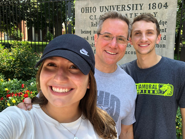 Jon Snyder with his daughter, Lauren Snyder, a 2021 alumna of OHIO, and his son, Brad Snyder.