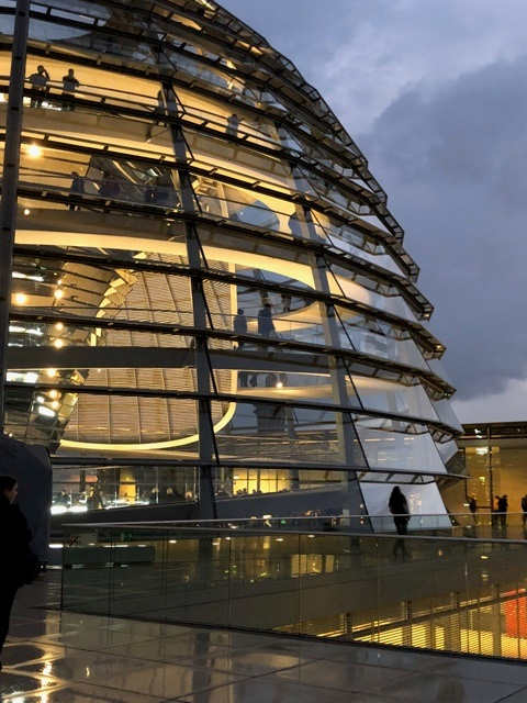 The Reichstag dome, with a 360-degree view of Berlin, was added to the Reichstag Building to commemorate reunification.