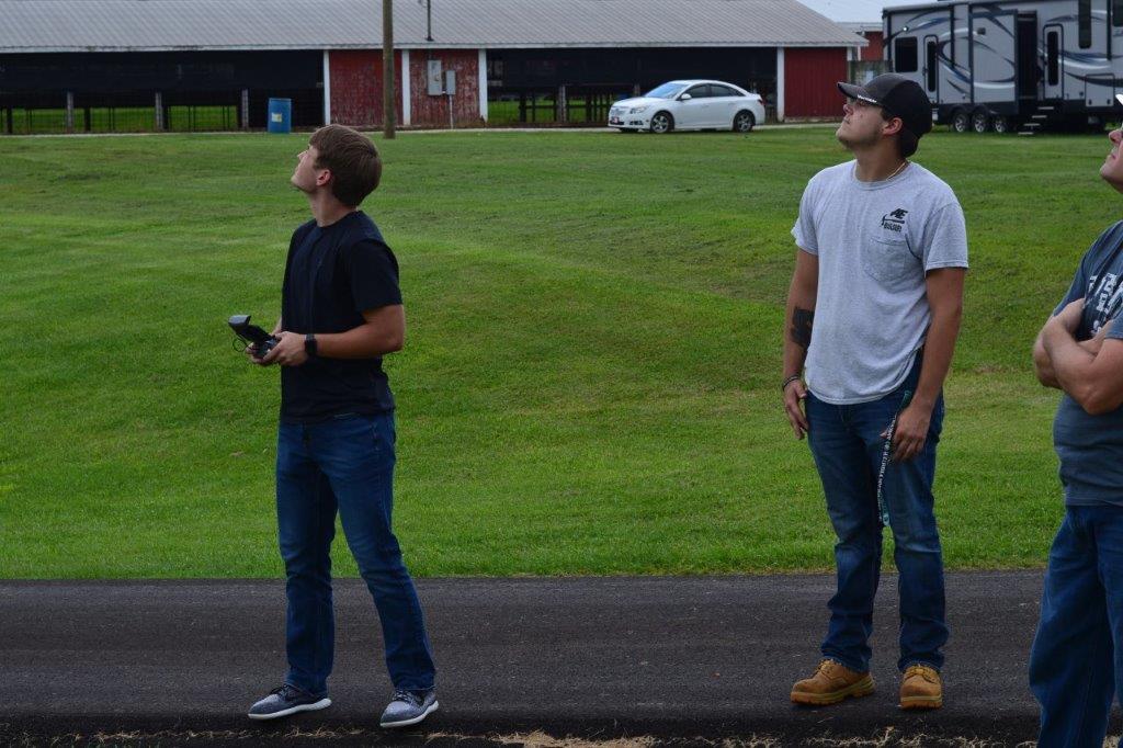Russ College students take drone camera footage of the Jackson County Farm Cemetery