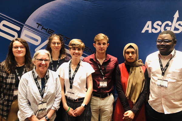 The Next Generation of Space Researchers — The Wyatt lab at the ASGAR conference in Houston, Texas, in 2022, where Obolaga Olanrewaju (far right) won the top graduate student award and first place for his research poster.