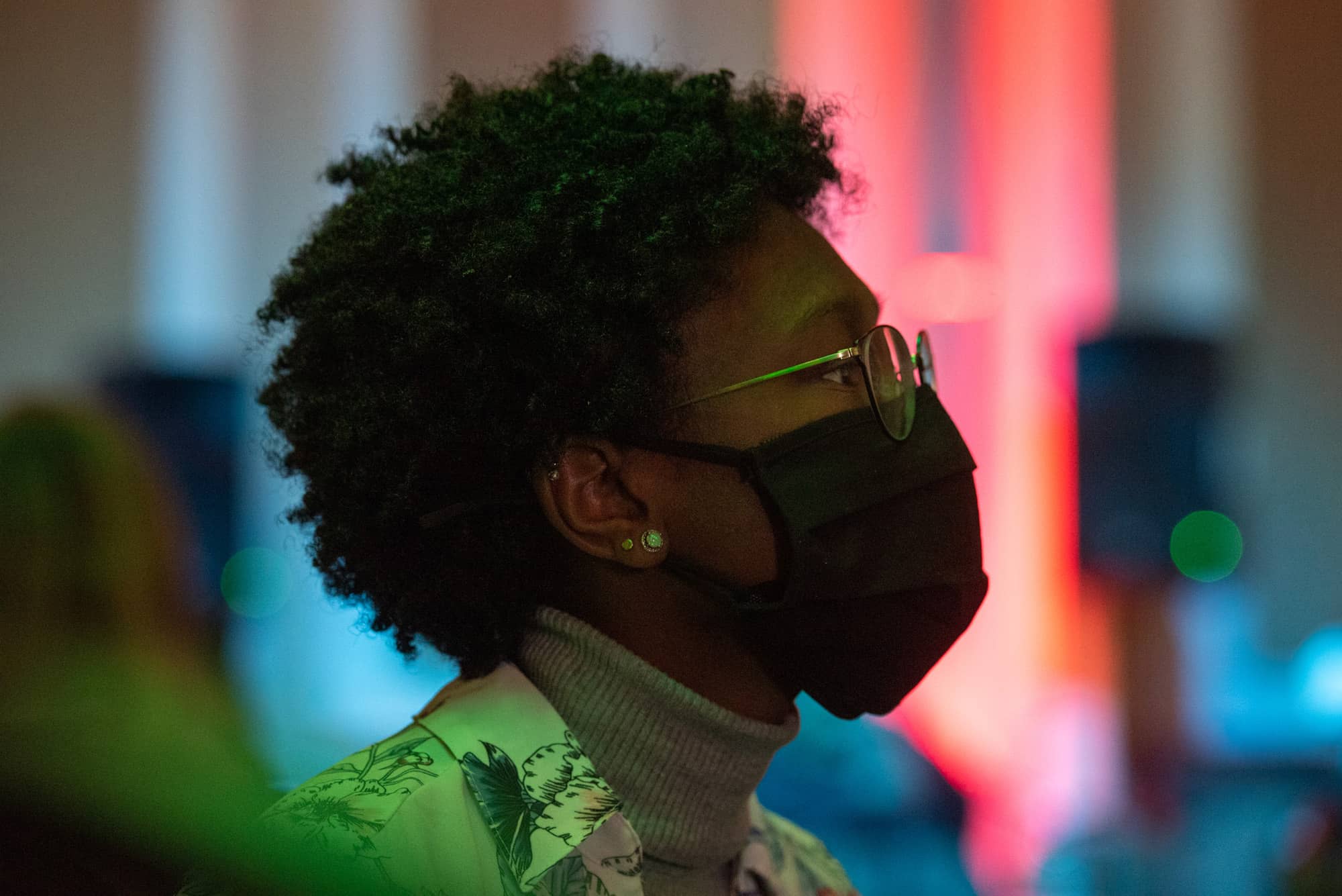 Alesha Davis sits during the Martin Luther King Brunch on Saturday, Jan. 22, 2022.