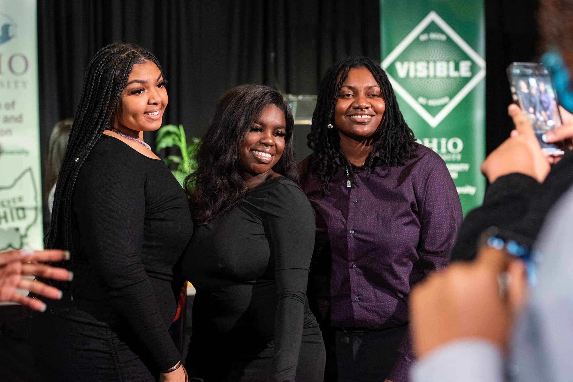 Kiera Moorer, Alexis Thomas, and Trinity Robinson pose for a photo together at the Martin Luther King Brunch on Saturday, Jan. 22, 2022.