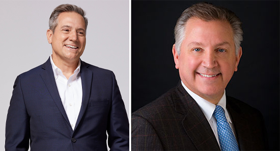 side-by-side headshots of two Caucasian men in suits