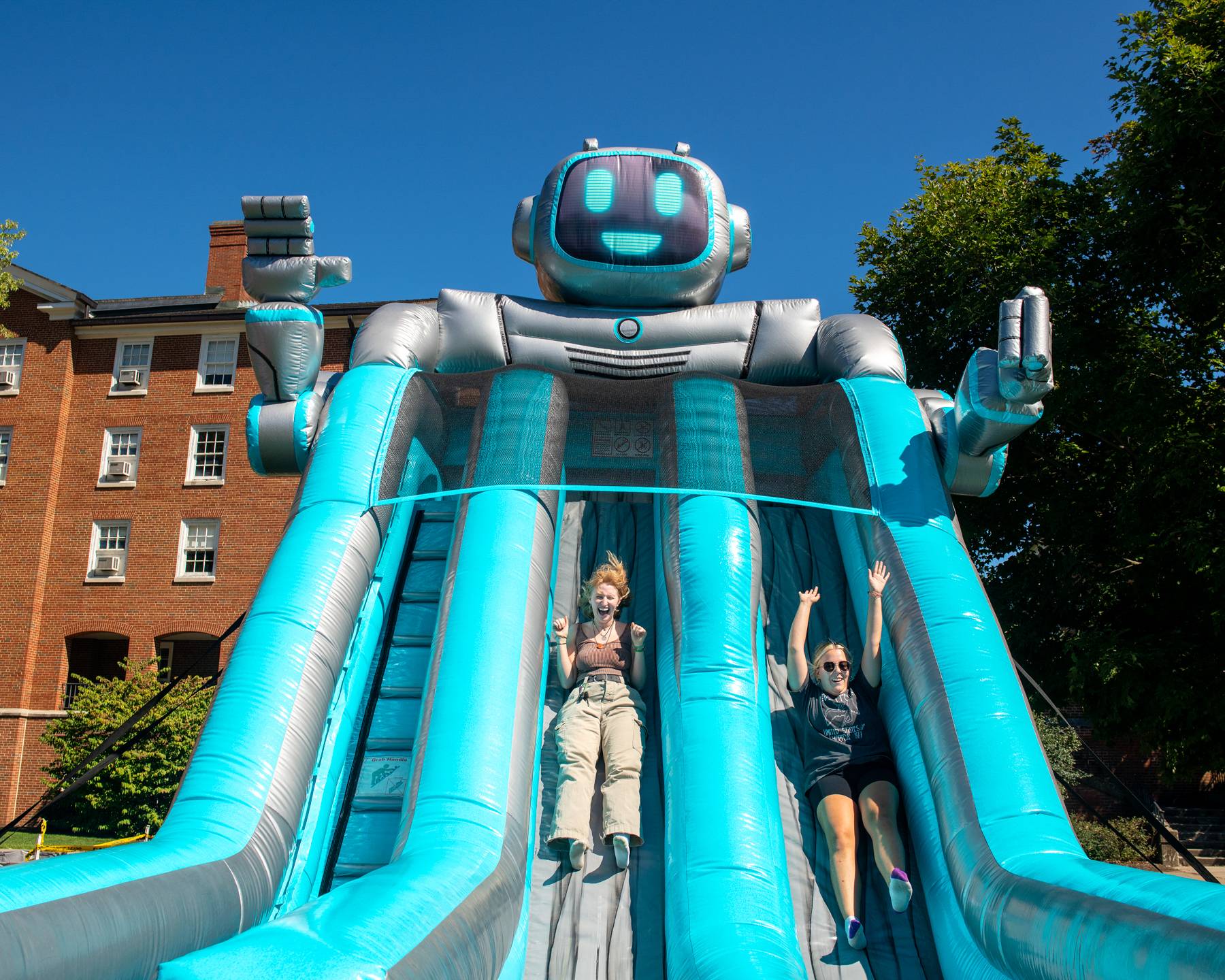 Students enjoy inflatables on South Beach