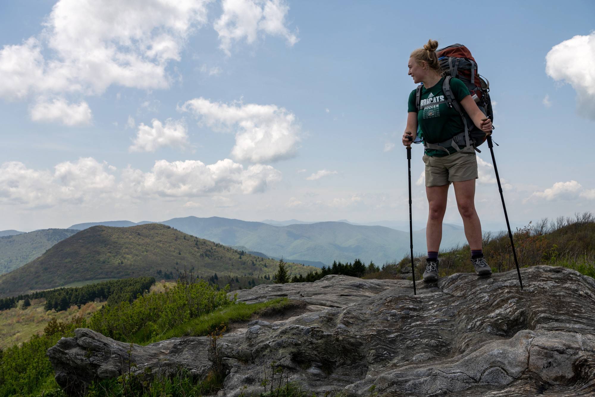 Reagan Berg takes in the view at Black Balsam in the Pisgah National Forest.