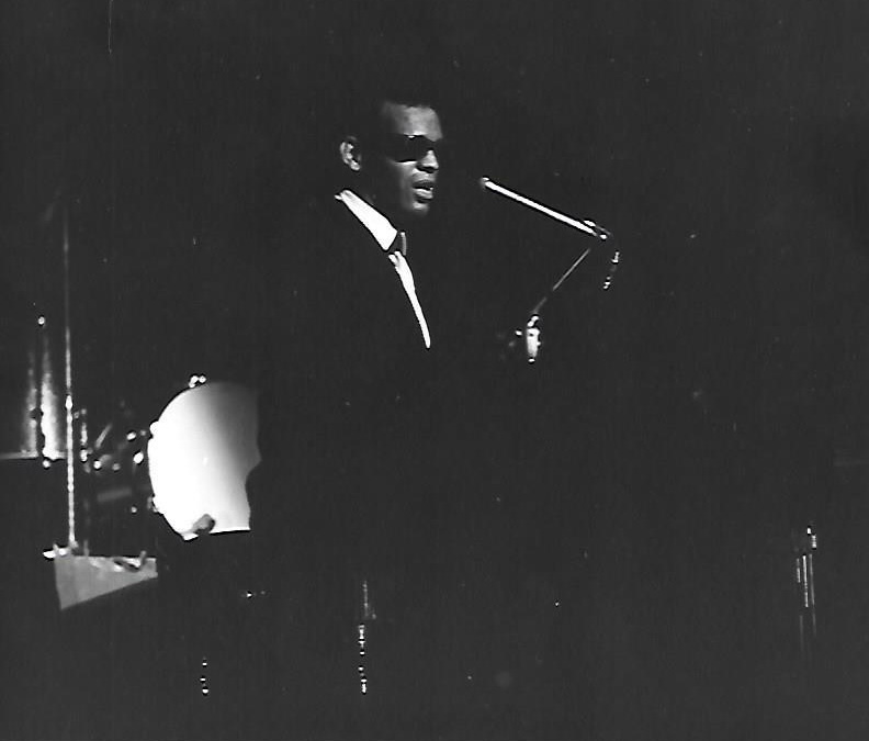 A 1964 photo of Ray Charles performing, taken by Chuck Stewart