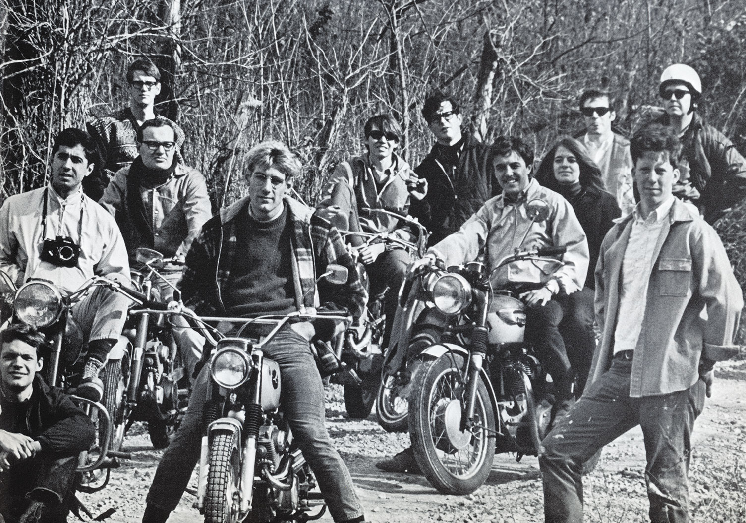  The 1968 Athena photographers escaped Athens for the county’s backroads on sweet rides to capture their staff photo. Each student photog had a nickname, says the yearbook’s photo caption, notably, “Buffalo,” “Sergeant Rat,” and “the Kid.”