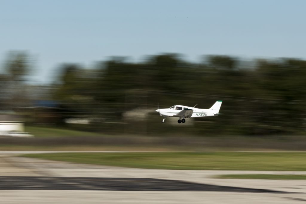 a plane taking off