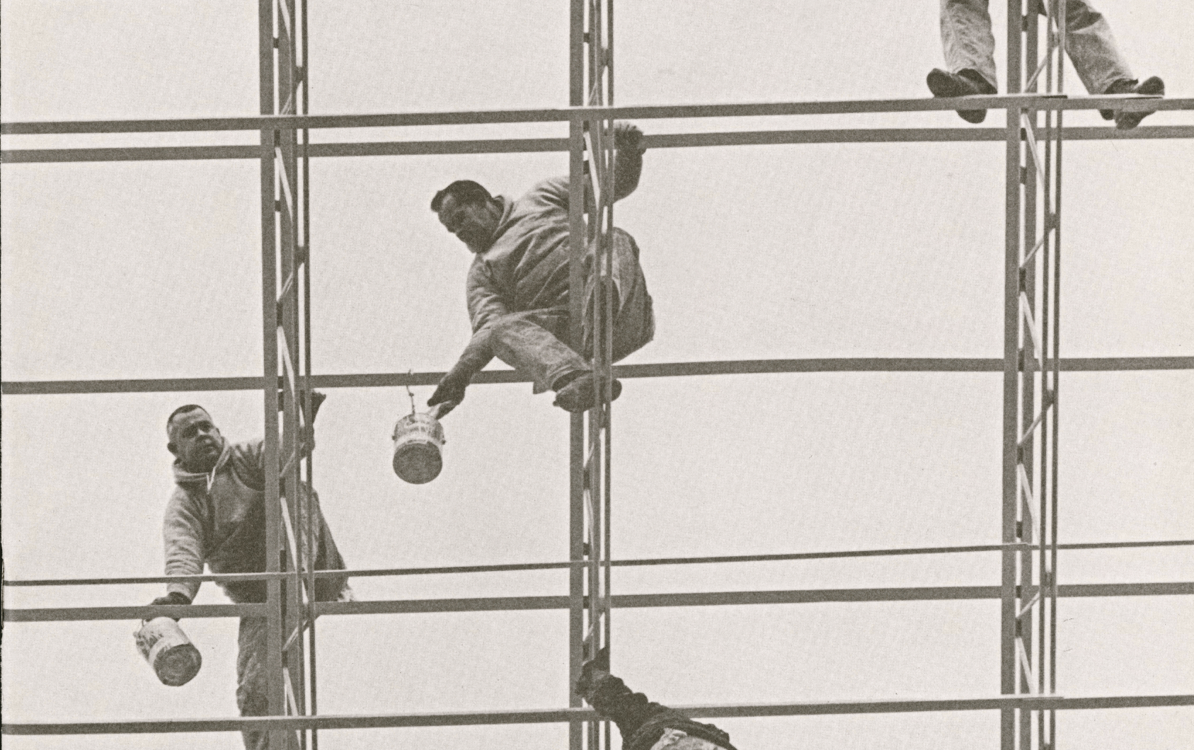 Historical photo of construction at the Convocation center at Ohio University