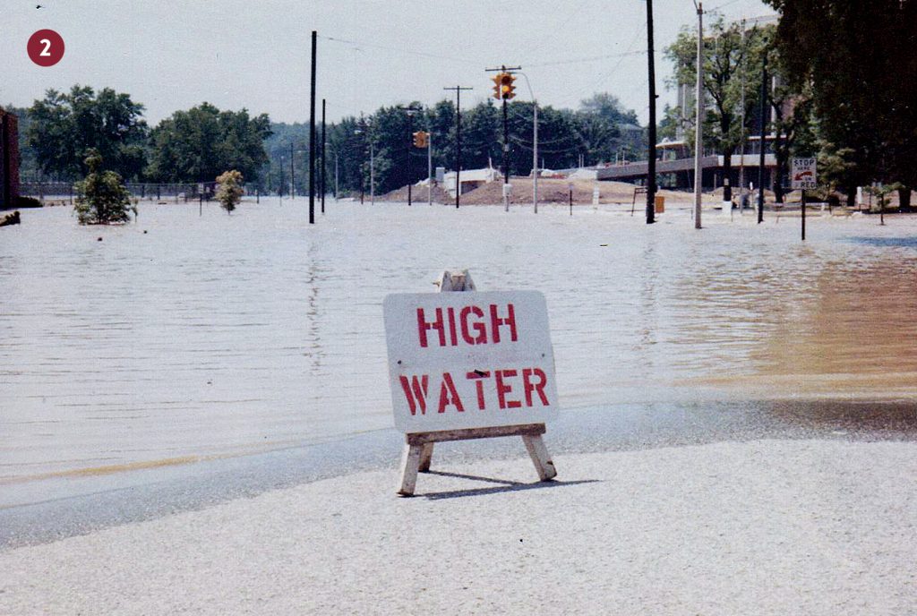 High water, 1968 flood Athens Ohio