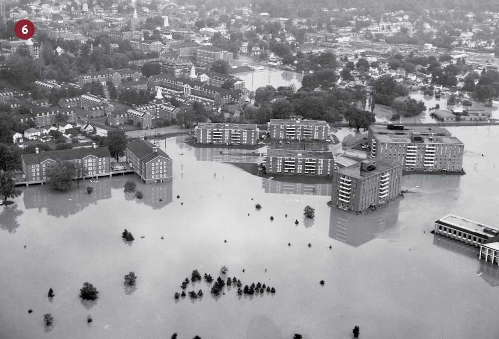 Lakeview apartments, 1968 flood, Athens Ohio