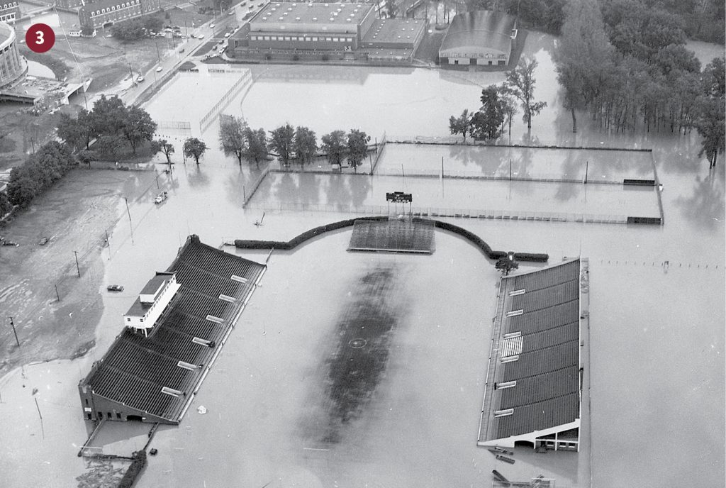 Peden Stadium, 1968 flood, Athens Ohio