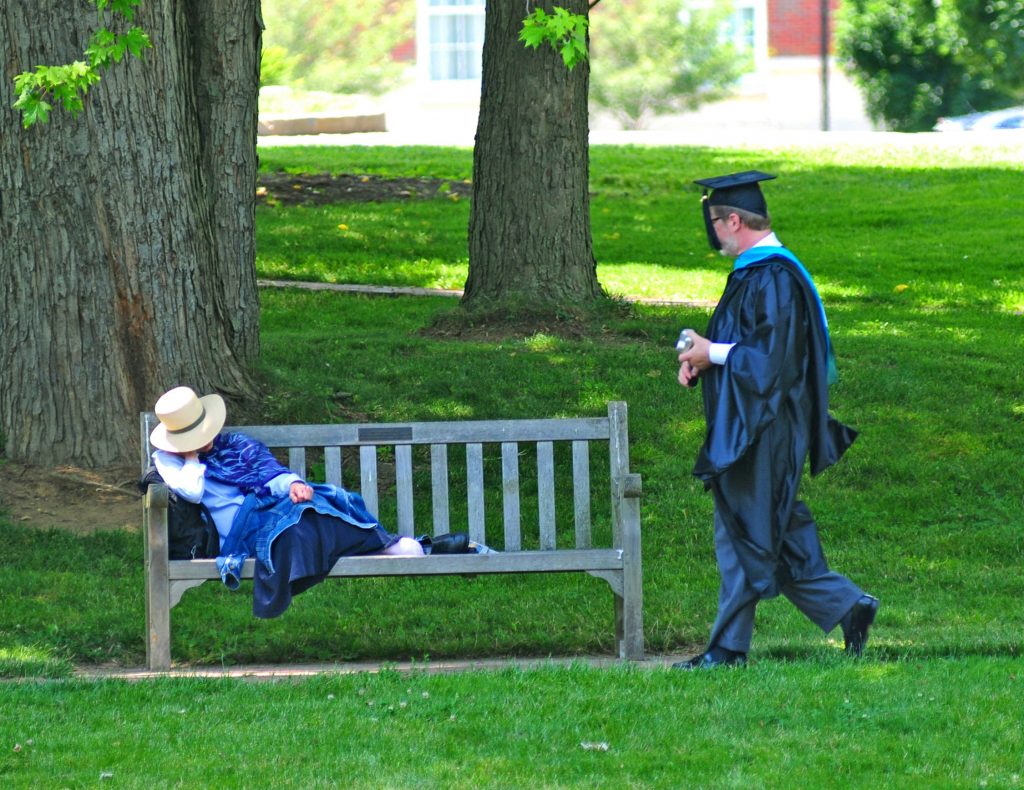 Graduation day is a busy one, but some still find time to snooze. OHIO’s Spring 2016 commencement honored nearly 3,000 undergraduate students.