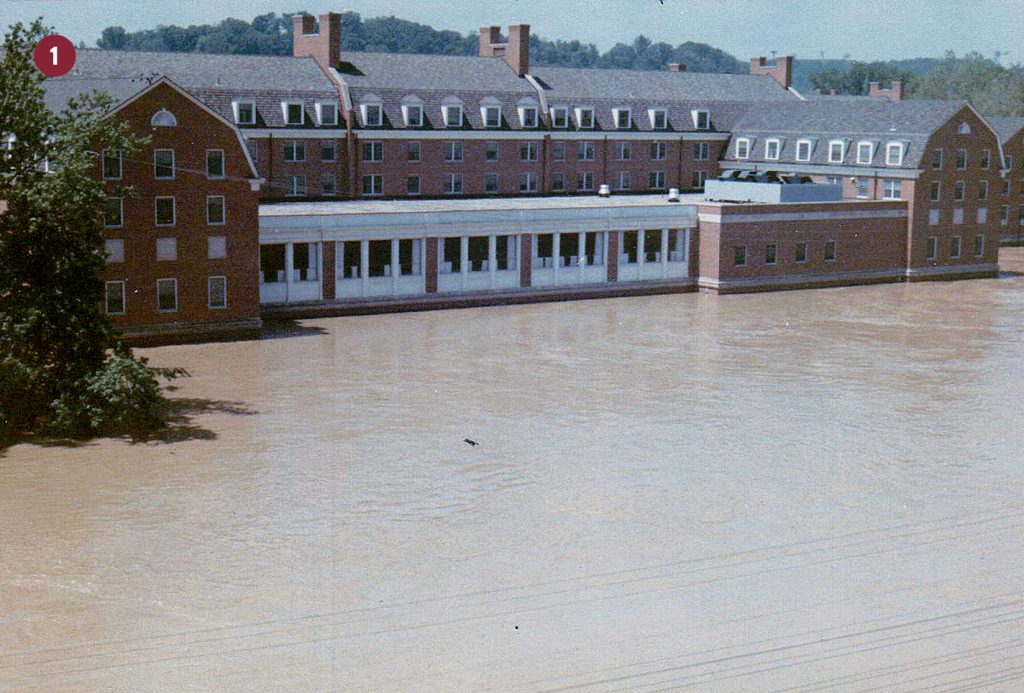 Parks Hall, 1968 flood Athens Ohio