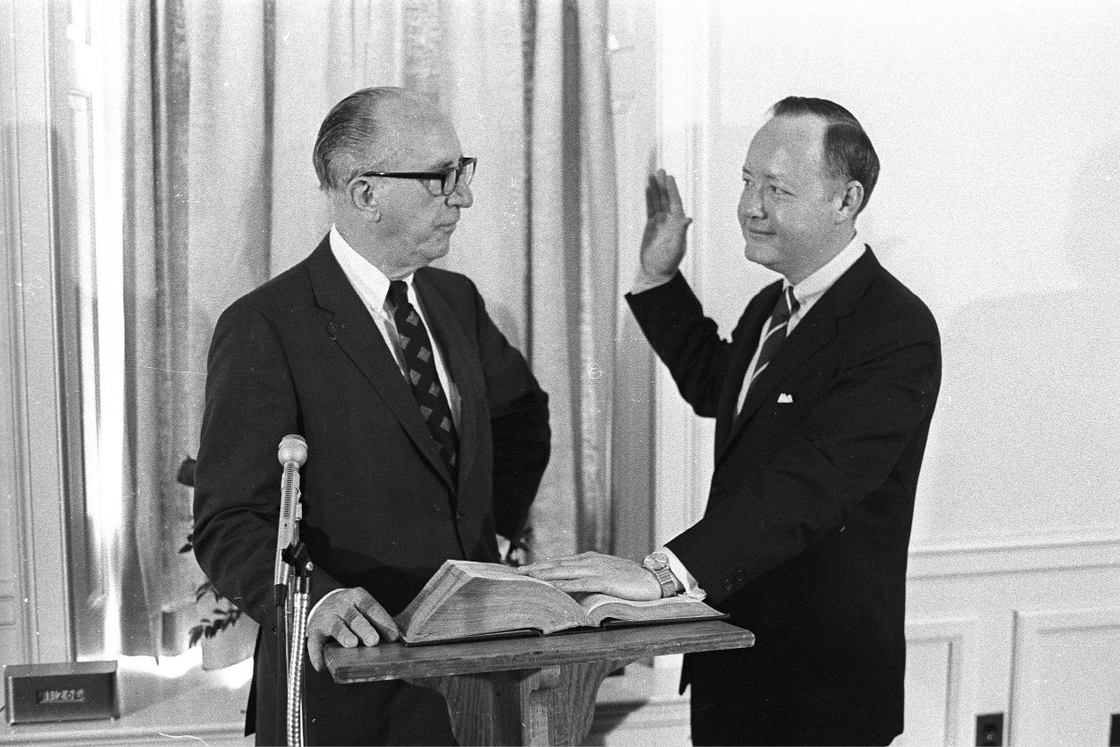 President Sowle being sworn in