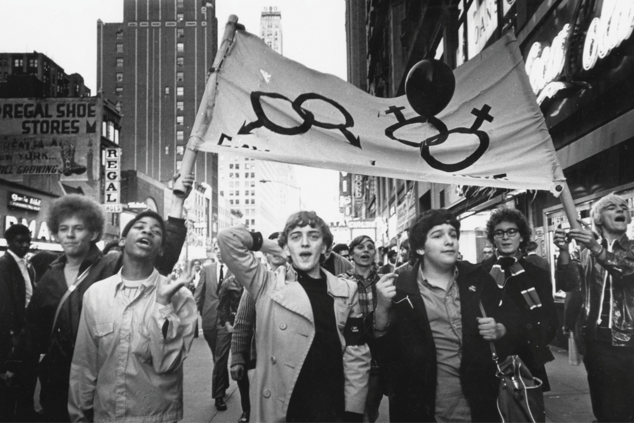 students participating in march for gay rights