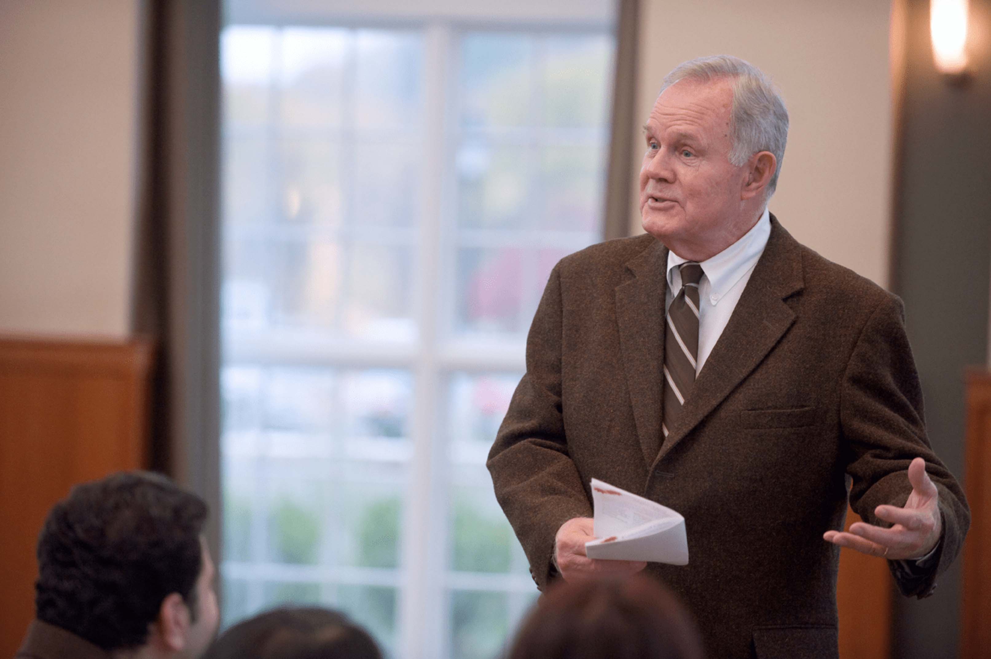 President Emeritus Ping speaks at a 2008 reception for OHIO's international students. 