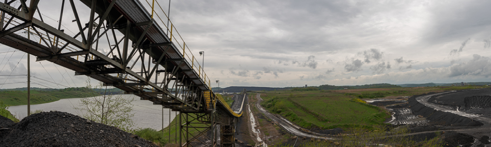 a panoramic view of a coal mining site