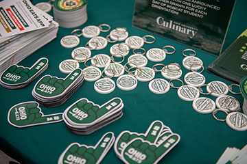 OHIO Culinary display at Baker Center during 2024 Bobcat Student Orientation resource fair.