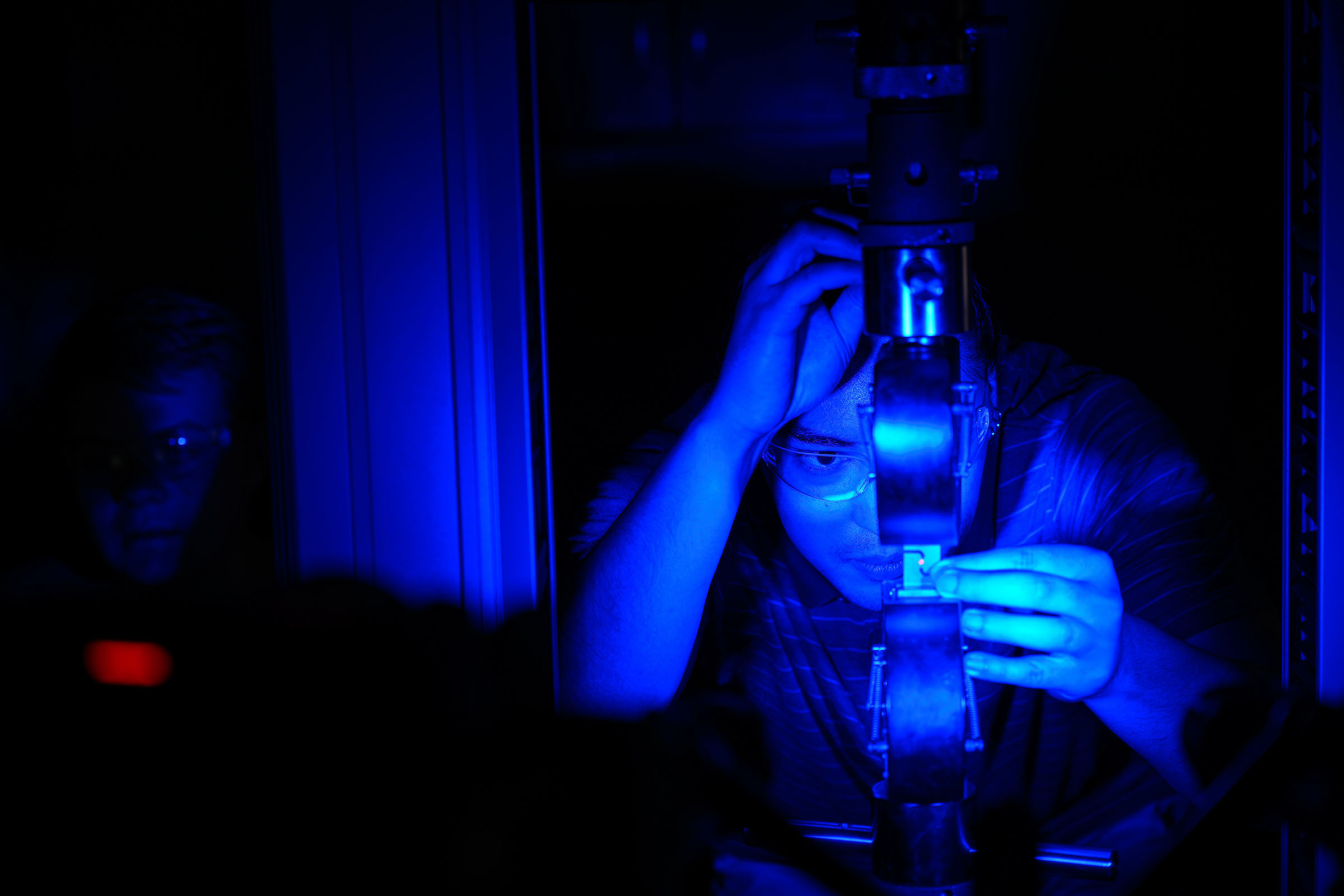 A student conducts research within the Russ College of Engineering and Technology.