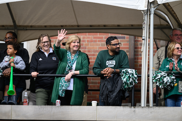 OHIO leadership enjoys the Homecoming parade