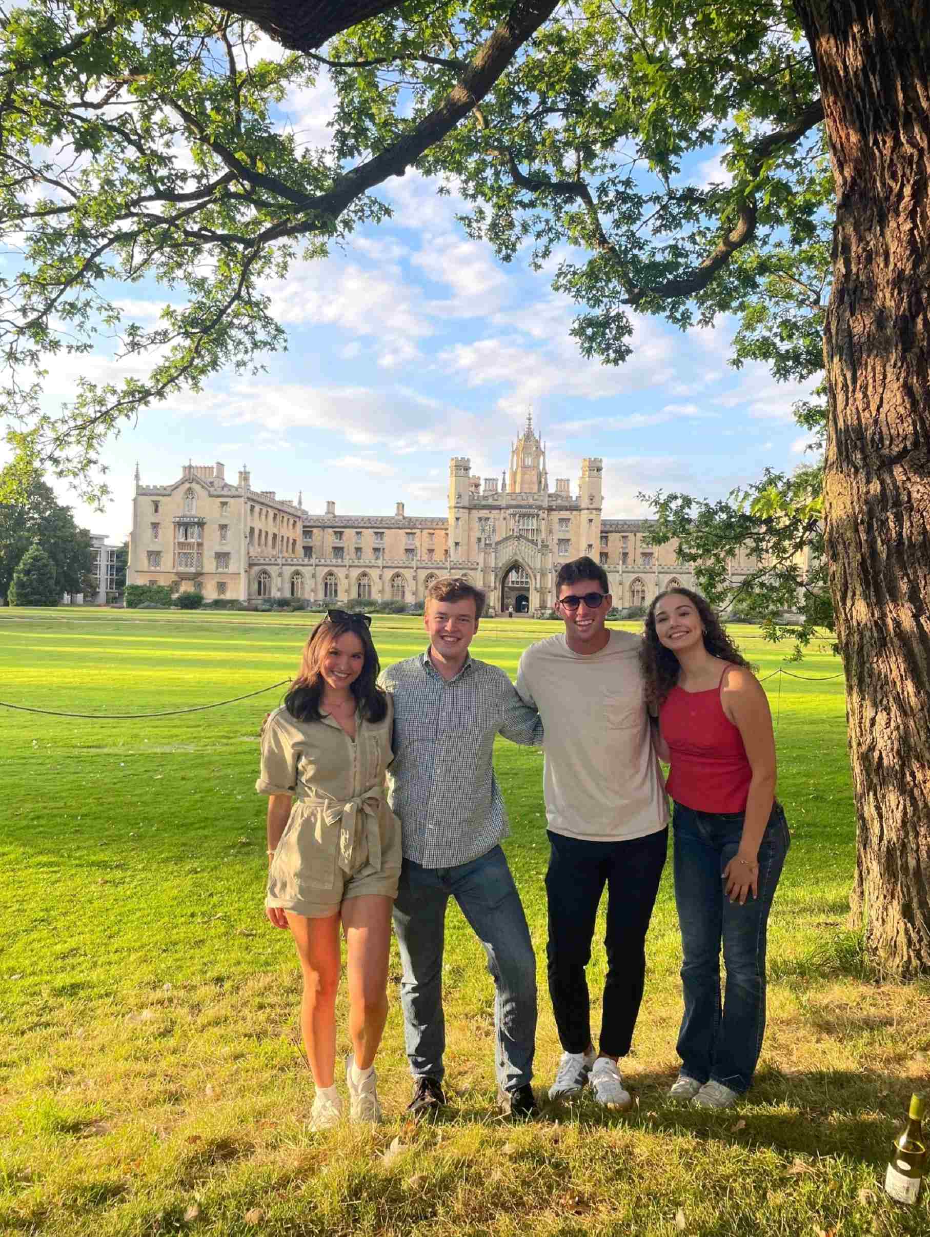 Waskiewicz and some of her friends outside of the Univerisity of Cambridge, England.