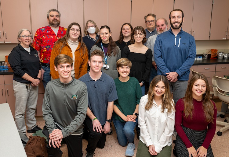 Students, faculty and staff involved with the Student Spaceflight Experiment Program pose for a photo