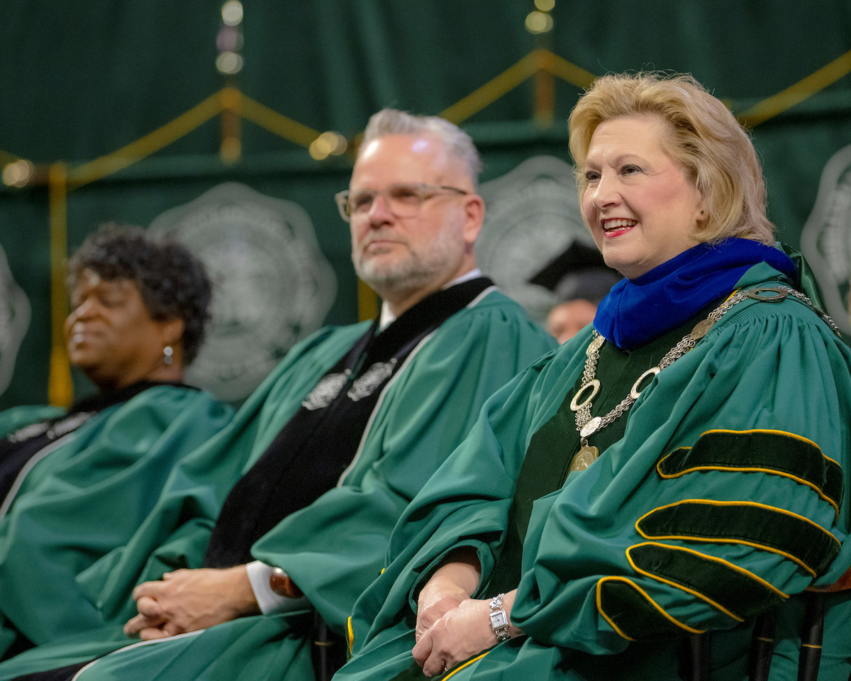 President Lori Stewart Gonzalez at the Fall 2024 commencement ceremony