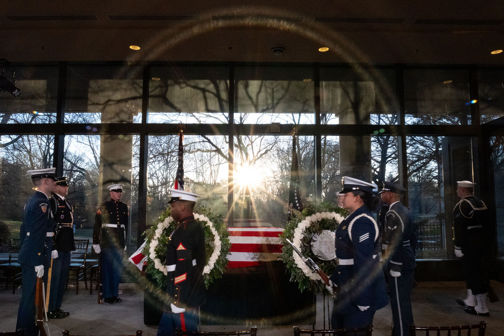 Photo of President Jimmy Carter in state following his passing, photo by Ben Gray '93, Viscom at Ohio University