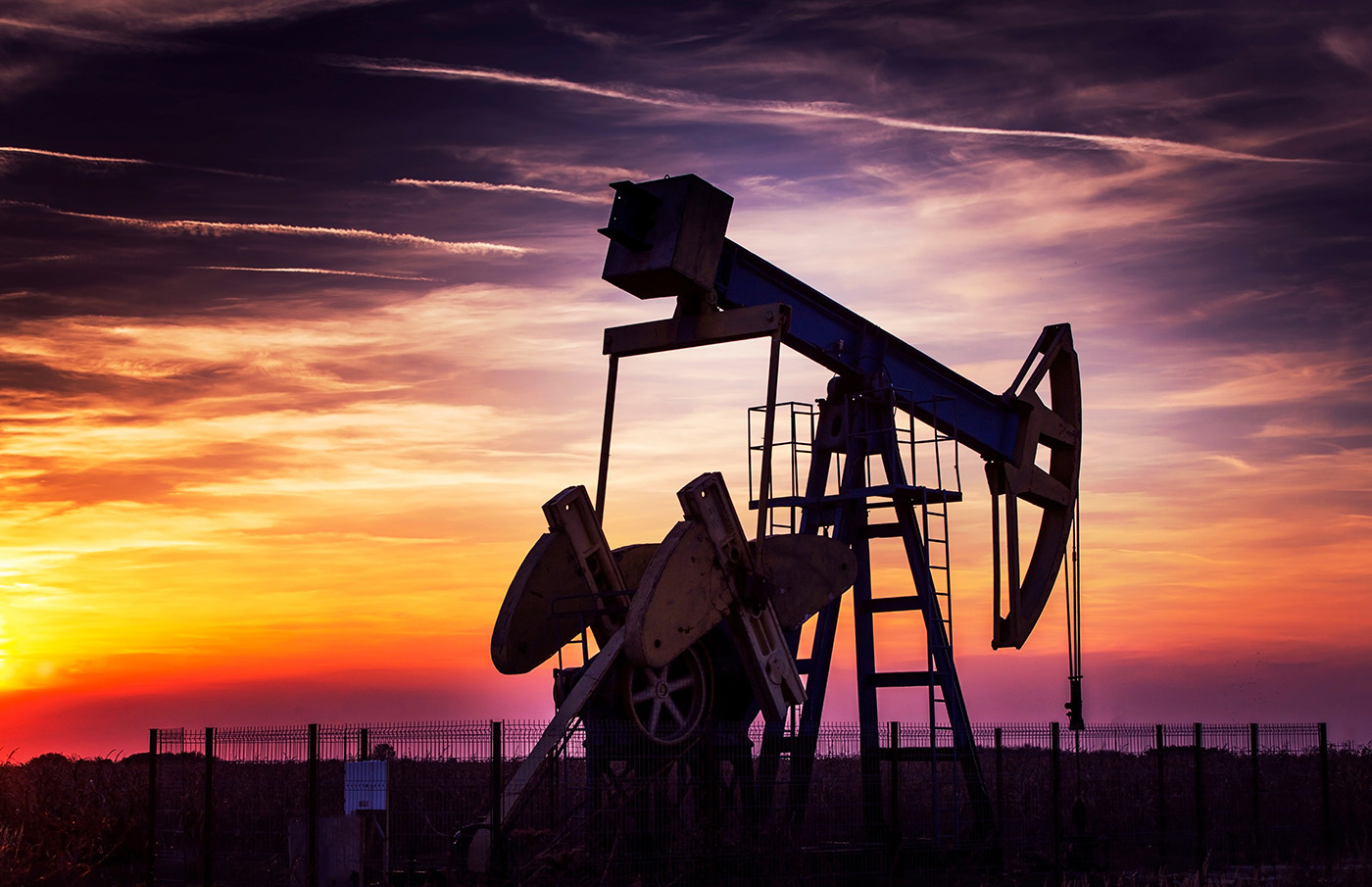 A fracking stock during sunset. 