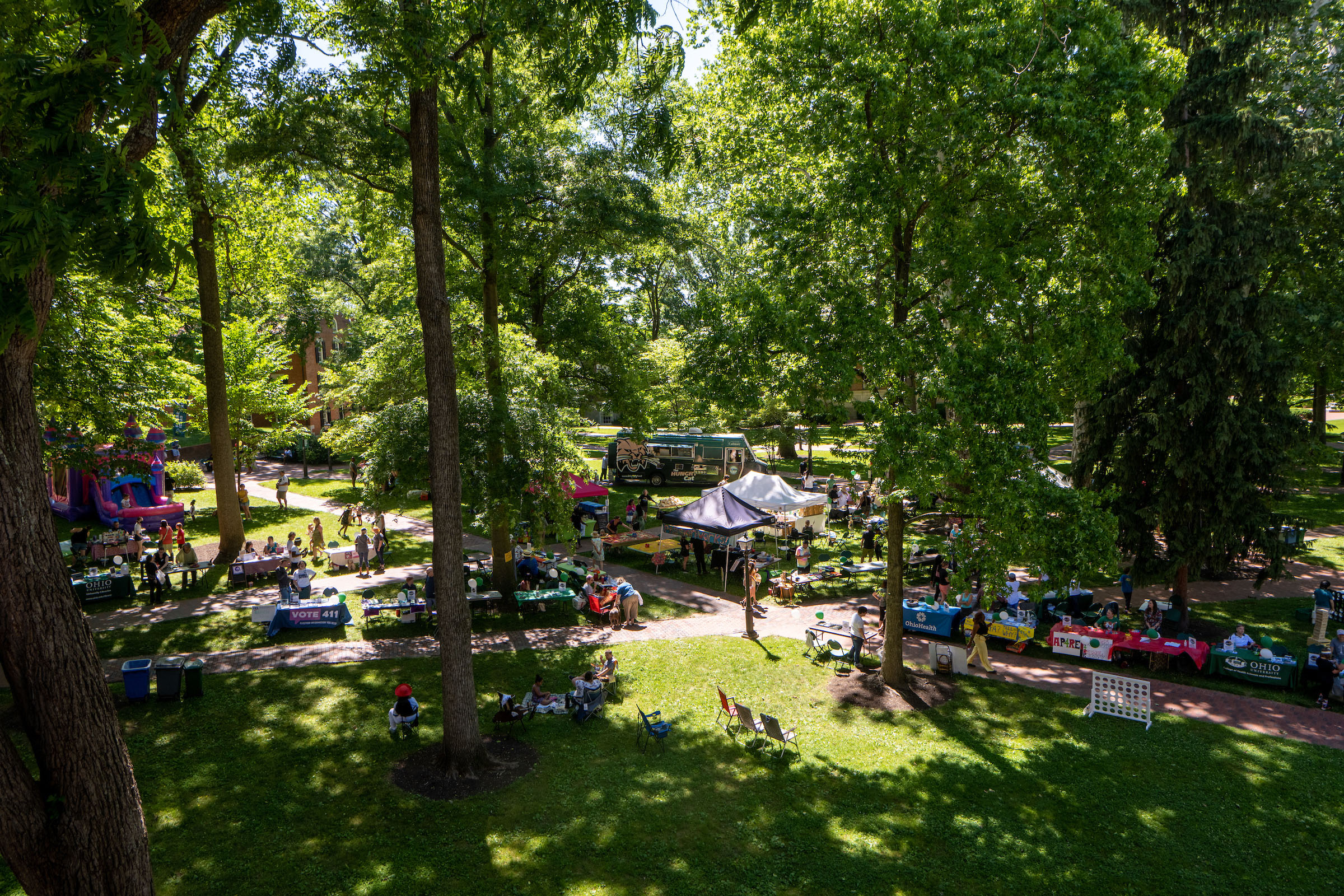 A bird’s-eye view of College Green during the Juneteenth celebration.