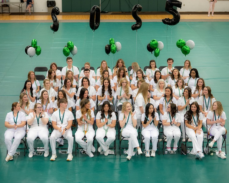 OHIO students sit in a group for the Nurse Pinning Ceremony at OHIO Chillicothe